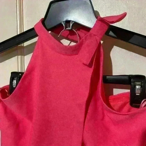 Nicole Miller NY Pink Halter Tie-Back‎ Midi Dress Women's size 2 - Picture 7 of 12